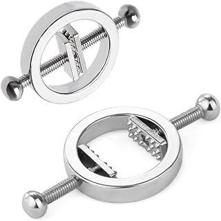 Nipple Suckers and Nipple Clips Clamps Adjustable Body Ring Body Clamps Body Ring Non-Piercing Chain Stainless Steel for Women Faux Body Jewelry(H1-WE1)