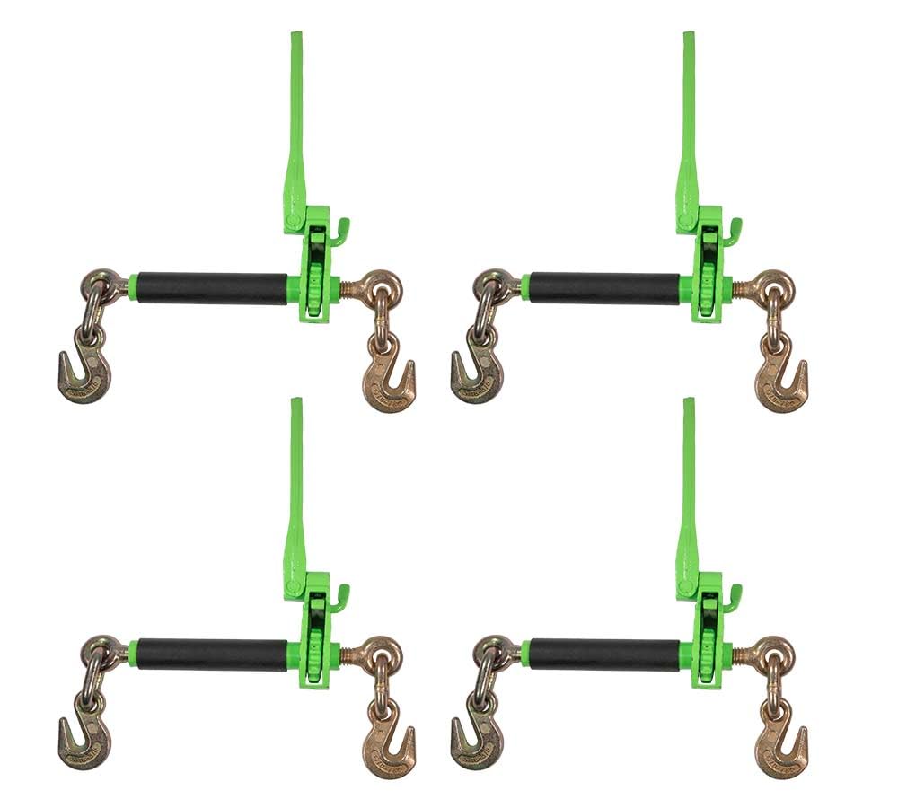 Mytee Products 4 Pack 5/16" - 3/8" Hi-Viz Green Heavy Duty Folding Handle Ratche