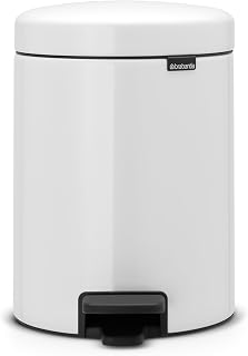 Brabantia 112065 Pedal Bin newIcon with Plastic Inner Bucket, 5 Litre - White