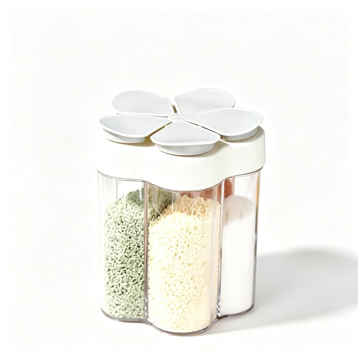 5 in 1 Kitchen Condiment Box, Grey Spice Storage Container, Salt Shaker, Condime