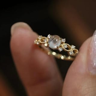 Beautiful Gold-Colored Imitation Opal Ring for Women, Shiny Zirconia Accessory for Weddings
