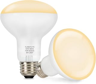 ALAMPEVER 2 Pack Reptile Heat Bulb, 75W Basking Light for Bearded Dragon, E26 Base, Durable Basking Bulb for Amphibian, Lizard, Snake, Tortoise, Gecko