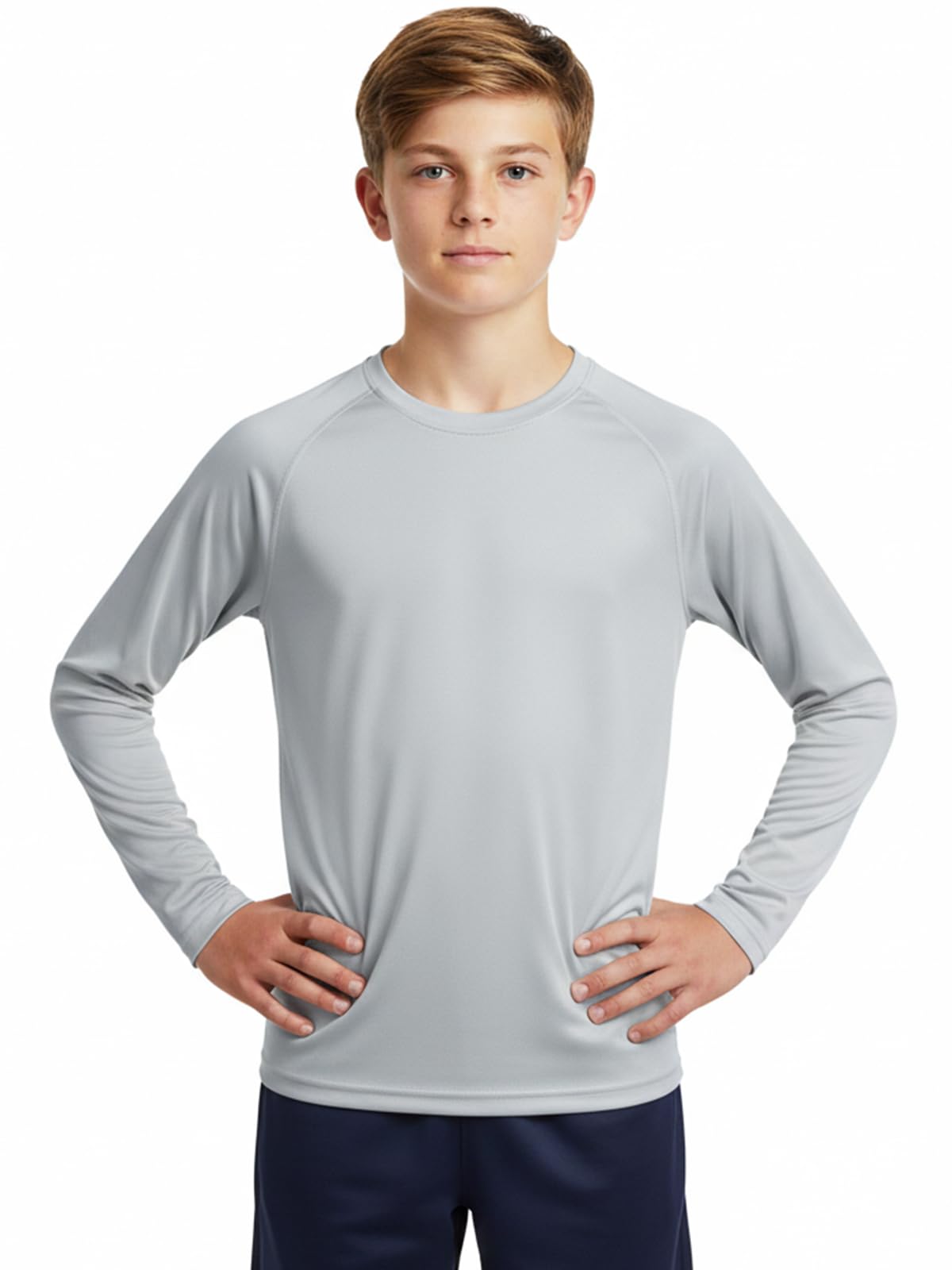 DEVOROPA Boys UPF 50+ Rash Guard Swim Shirt Long Sleeve Quick Dry Lightweight Ki