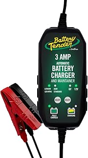 Battery Tender 3 AMP Battery Charger and Maintainer - Automotive Switchable 12V or 6V Smart Automatic for Cars SUVs and Trucks - Lead Acid, AGM, Gel, &amp; Lithium Battery Charger - 022-0202-COS