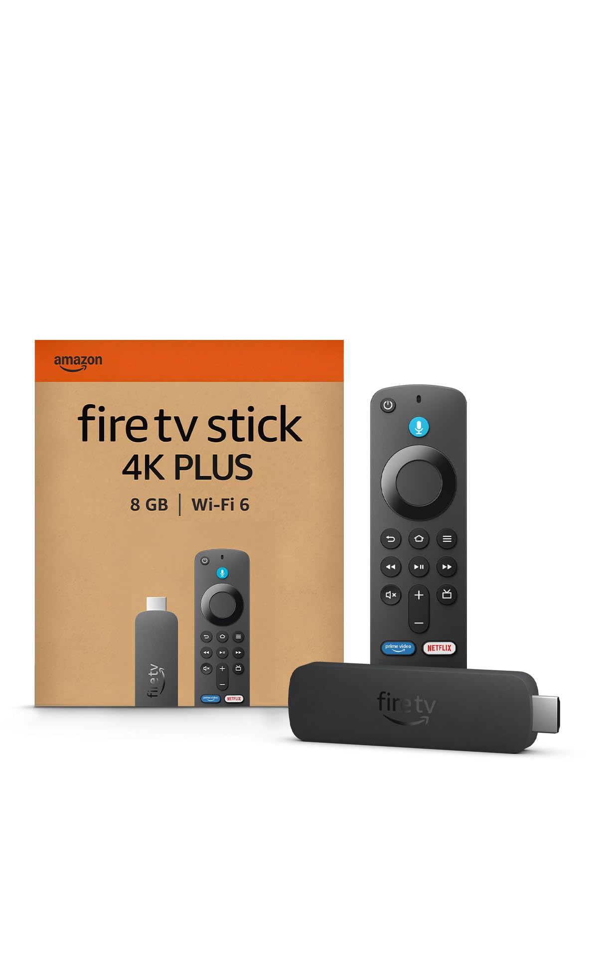 Amazon Fire TV Stick 4K Plus streaming device, supports Wi-Fi 6, Dolby Vision/At