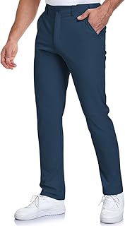 SPOSULEI Men's Golf Pants Stretch Lightweight Waist Elastic Work Business Dress Pants with 4 Pockets