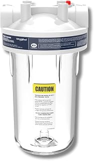 Whirlpool 10" x 4.5" Large Capacity Whole House Water Filter Housing WHKF-DWHBB, 1" Port, Home Water Pre-Filtration for Well and City Water, NSF Certified Reduces Sediment, Sand, Soil, Silt, and Rust