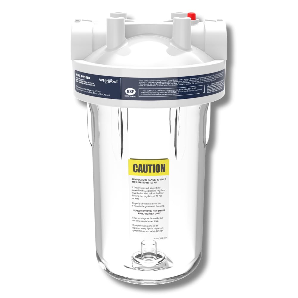 Whirlpool 10" x 4.5" Large Capacity Whole House Water Filter Housing WHKF-DWHBB,