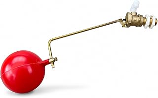 PlumbEZ Adjustable 1/2" Inch Part 2 Ball-Cock Float Valve with Ball/Float for Toilet Cistern & Water Tank, Ball Valve Ballcock for Cisterns & Water Troughs. Part 2 Ball Valve with Float