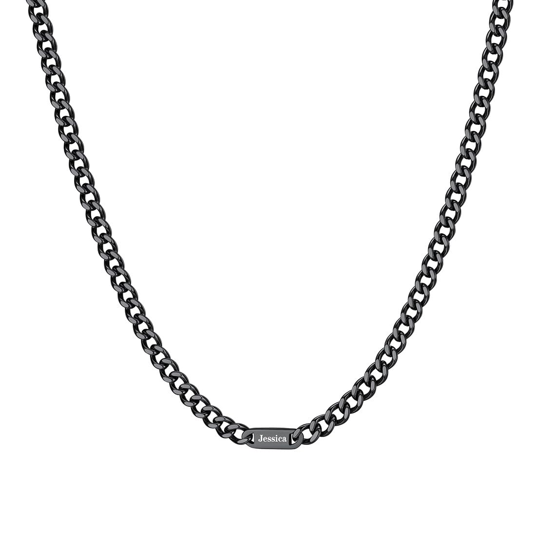 Custom4U Personalized Stainless Steel Cuban Link Chain for Men Women