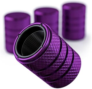 PC Autoworks Aluminum Tire Valve Stem Caps – Anti-Rust, Premium Anodized Aluminum, Corrosion-Resistant, Easy Install, Universal Fit for Car, Truck, Bike, SUV – 1 Pack/Set of 4 (Plum Purple)