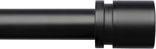 Byondeth Curtain Rods for Windows 16 to 144 Inches Adjustable Length 1 Inch Diameter Window Curtain Rod with Aluminium Finials, Black