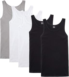 NUOZA Men's Tank Top 3/5 Pieces 100% Cotton Sleeveless Underwear