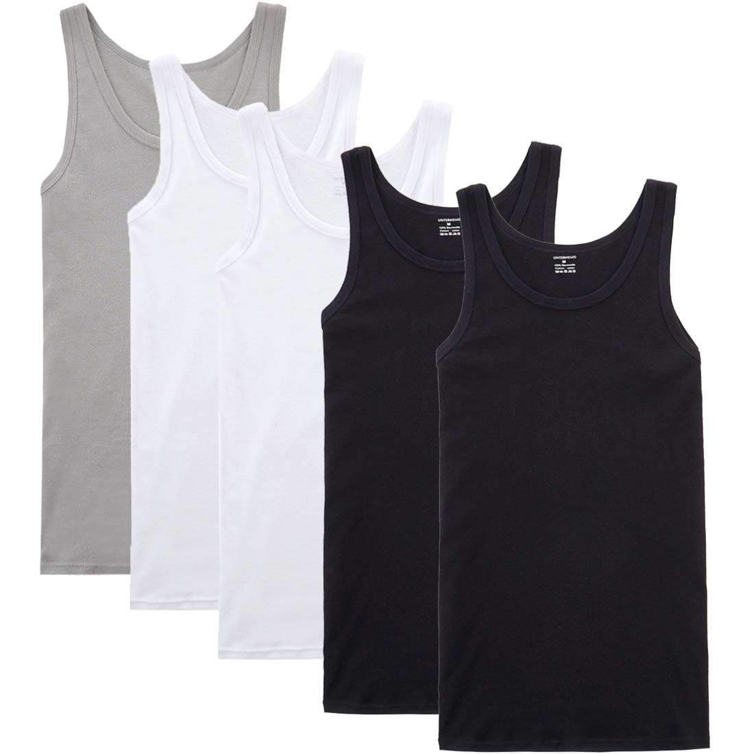 NUOZA Men's Tank Top 3/5 Pieces 100% Cotton Sleeveless Underwear