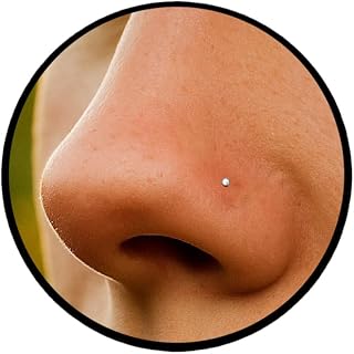 1mm Silver Nose Stud – Ultra Tiny 24 Gauge L Shape Nose Pin with Small Ball – Dainty Micro Nose Jewelry for Women & Men