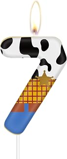 Birthday Number 7 Candles,Cute Cow Birthday Cake Decoration,Cowboy Three Cowgirl Rodeo Party,Baby Shower for Boy Girl Decor Supplies
