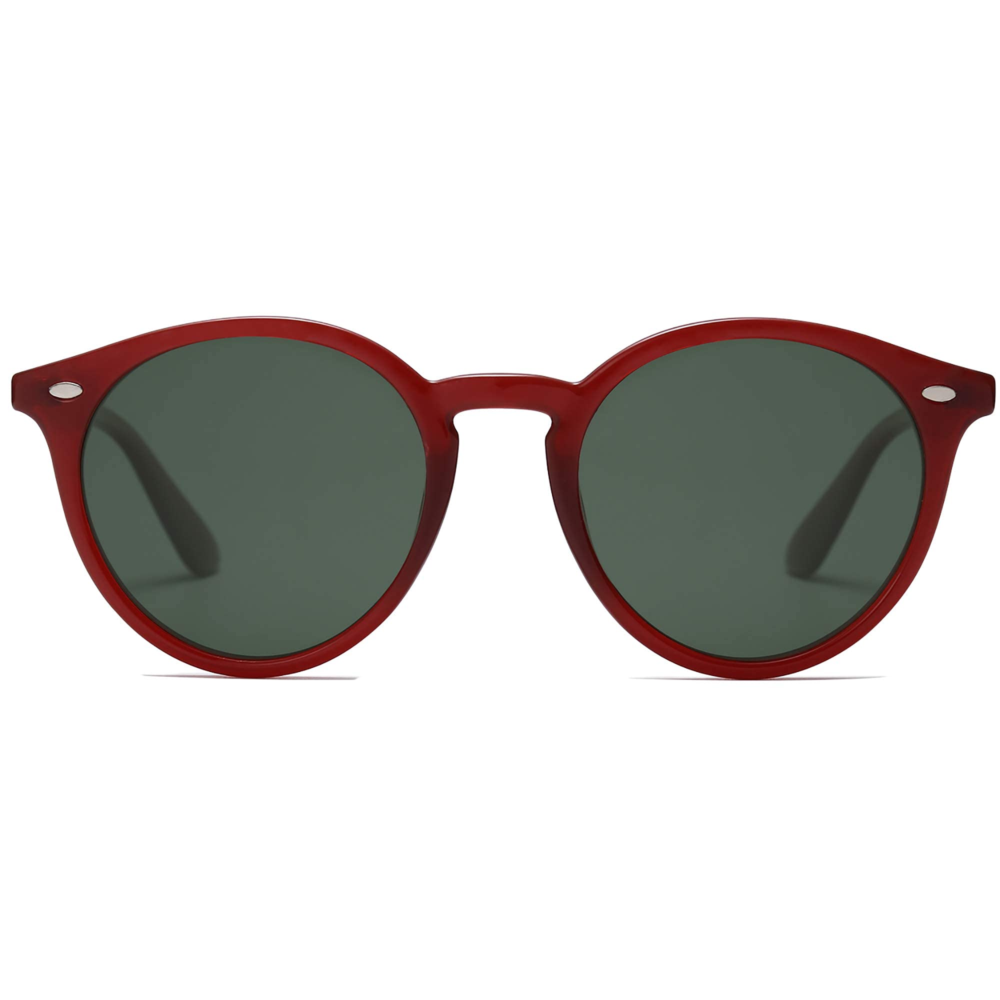 SOJOS Retro Round Polarized Sunglasses for Women Men Classic Vintage Sunnies SJ2