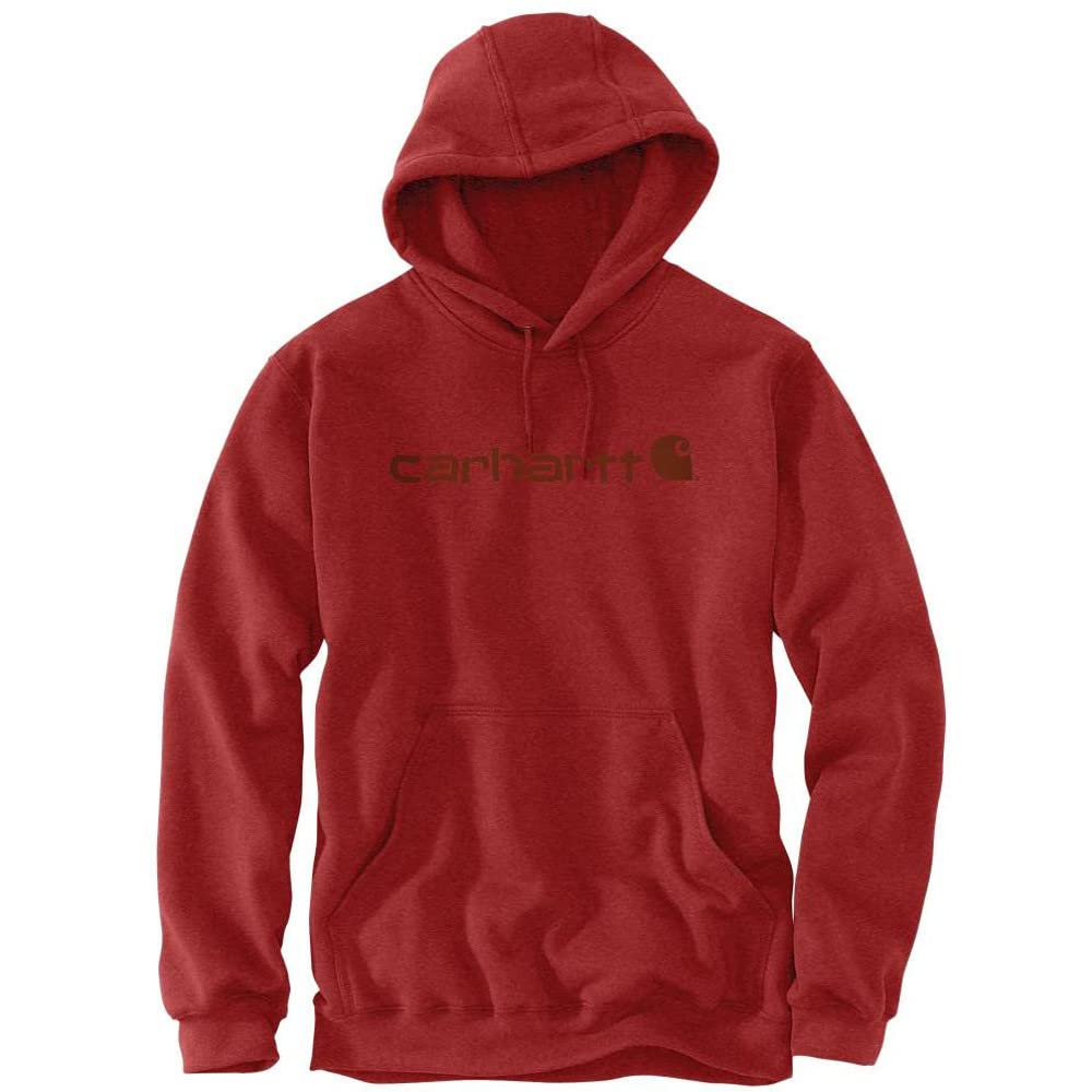 Carhartt Herren Sweatshirt Signature Logo Hooded Sweatshirt Heather Grey
