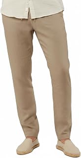 Cholp 100% Linen Dress Casual Resort Pants for Men – Relaxed Fit Drawstring Summer Trousers | Rich Famous Collection
