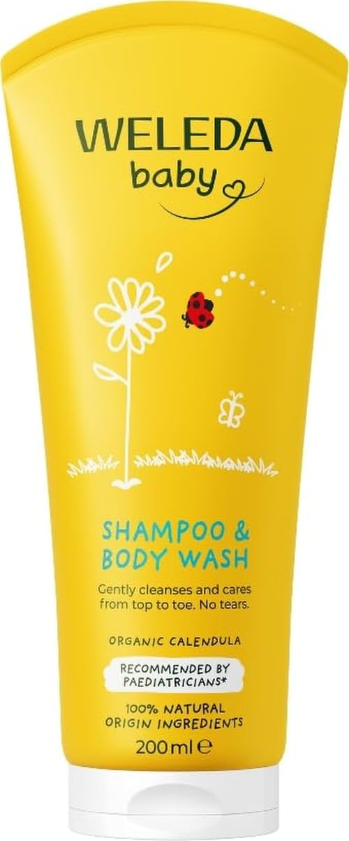 Weleda Baby Calendula Shampoo & Body Wash 2-in-1 Sensitive 200 ml | Soap-free ve