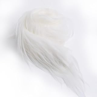 Shaggy Plush Faux Fur Fabric Precut Strips White Fur Fluffy Fuzzy Craft Fur for Christmas Decoration DIY Craft Gnomes Beard Hair Dwarf Cosplay Costume (White, 2x60 inch)
