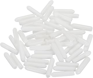50 Pcs Rubber End Caps 2.5mm White 1/8" Vinyl Round Tube Thread Caps