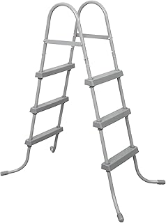 Bestway Flowclear Steel A-Frame Pool Ladder with Hand Rail, 42-in