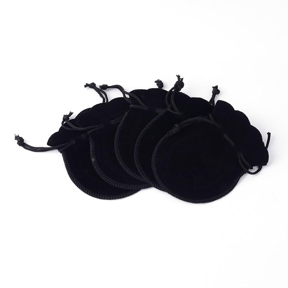 10Pcs Velvet Gift Pouches 3.54×2.75" Calabash Shape Drawstring Jewelry Pouches G