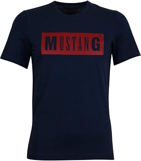 MUSTANG Alex C Print, T-shirt Uomo, Blu (Dark Blue), M