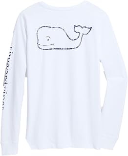VINEYARD VINES Womens Long-Sleeve Vintage Whale Pocket Tee