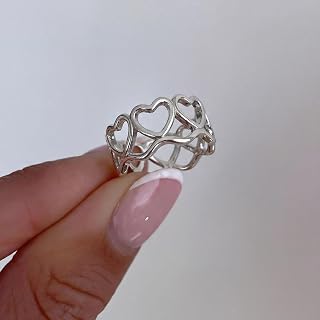 1Pcs Vintage Full Circle Sterling Silver Love Ring for Women Fine Jewelry for Valentine's Day Birthday Daily Wear