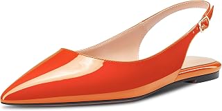 HDEUOLM Women's Flat Shoes Low Kitten Heel Lace Pumps Slip-on Slingback Office Shoes Party Dress