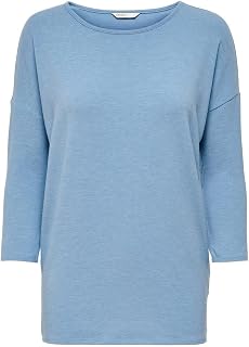 ONLY ONLGLAMOUR Slim 3/4 Sleeve Stretch Round Knit Sweater