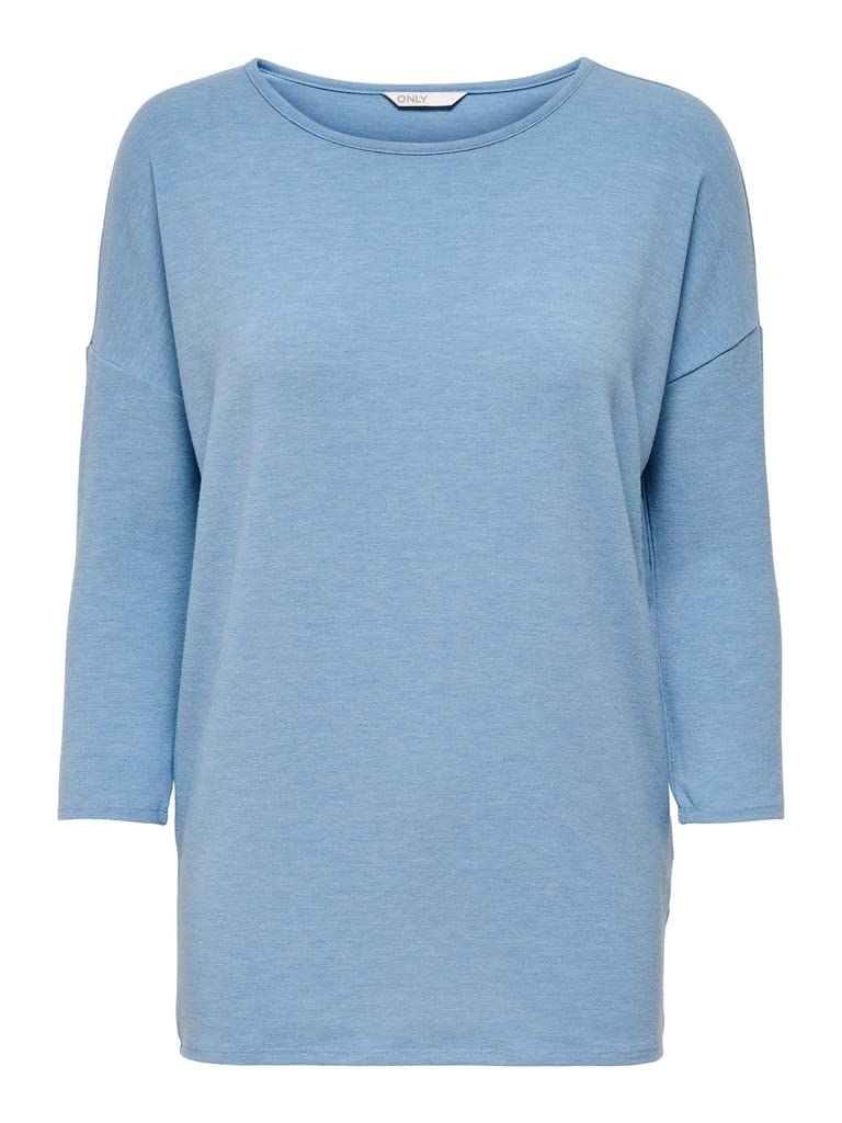ONLY ONLGLAMOUR Slim 3/4 Sleeve Stretch Round Knit Sweater
