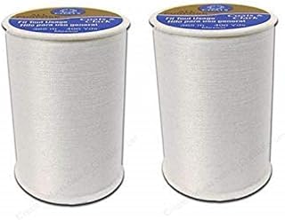 Coats &amp; Clark All Purpose Thread 400 Yards White (One Spool of Yarn) (2 Pack)