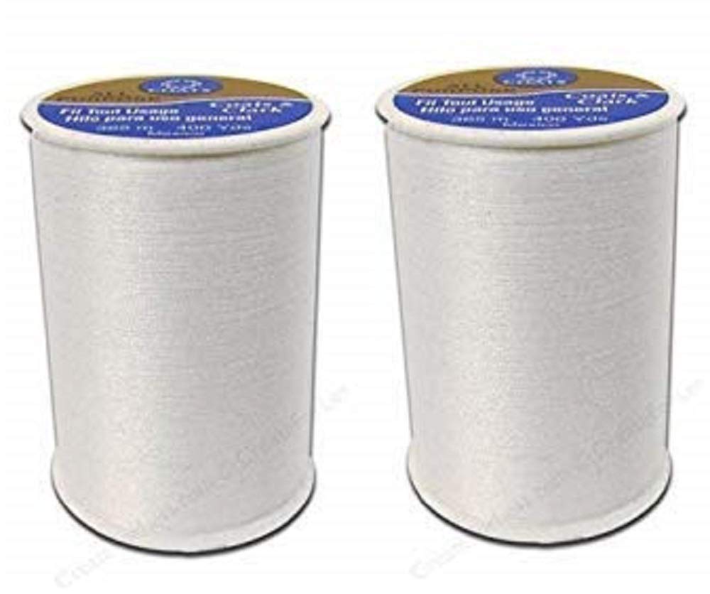 Coats &amp; Clark All Purpose Thread 400 Yards White (One Spool of Yarn) (2 Pack