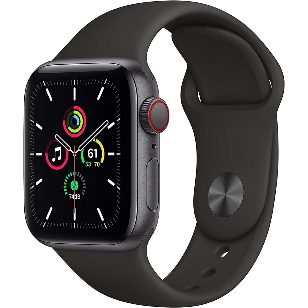 Apple Watch SE (GPS + Cellular, 44mm) - Space Gray Aluminum Case with Black Spor