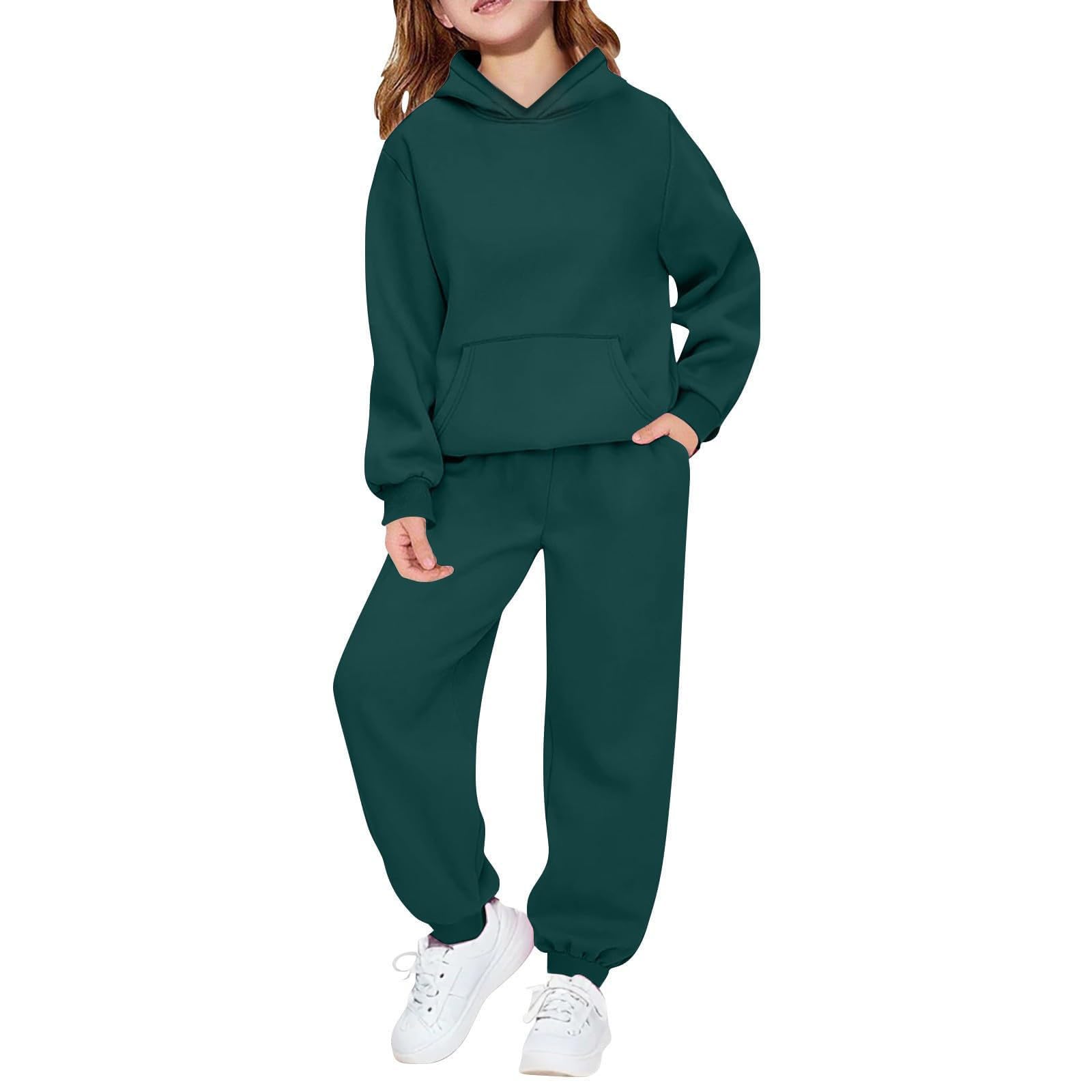 Kids Tracksuit 2 Piece Outfits Oversized Hoodie with Front Pocket and Joggers Pl