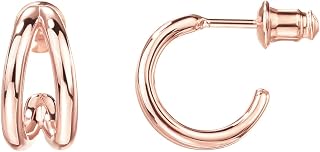 PAVOI 14K Gold Plated Split Huggie Hoop Earrings for Women, Hoop Earrings