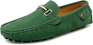 Men's Suede Leather Penny Loafers Comfort Driving Shoes Moccasins Handmade Slip On Driving Business Shoes in Sizes 5-14