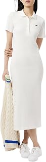 Lacoste Women's Long Ribbed Cotton Polo Dress