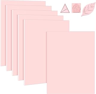 6 Pack 8"x10" Large Rubber Carving Blocks for Stamp Making, Printmaking &amp; Block Printing, Soft Pink Carving Sheets for DIY Crafts, Art Projects, Craft Supplies for Beginners &amp; Artists Professionals