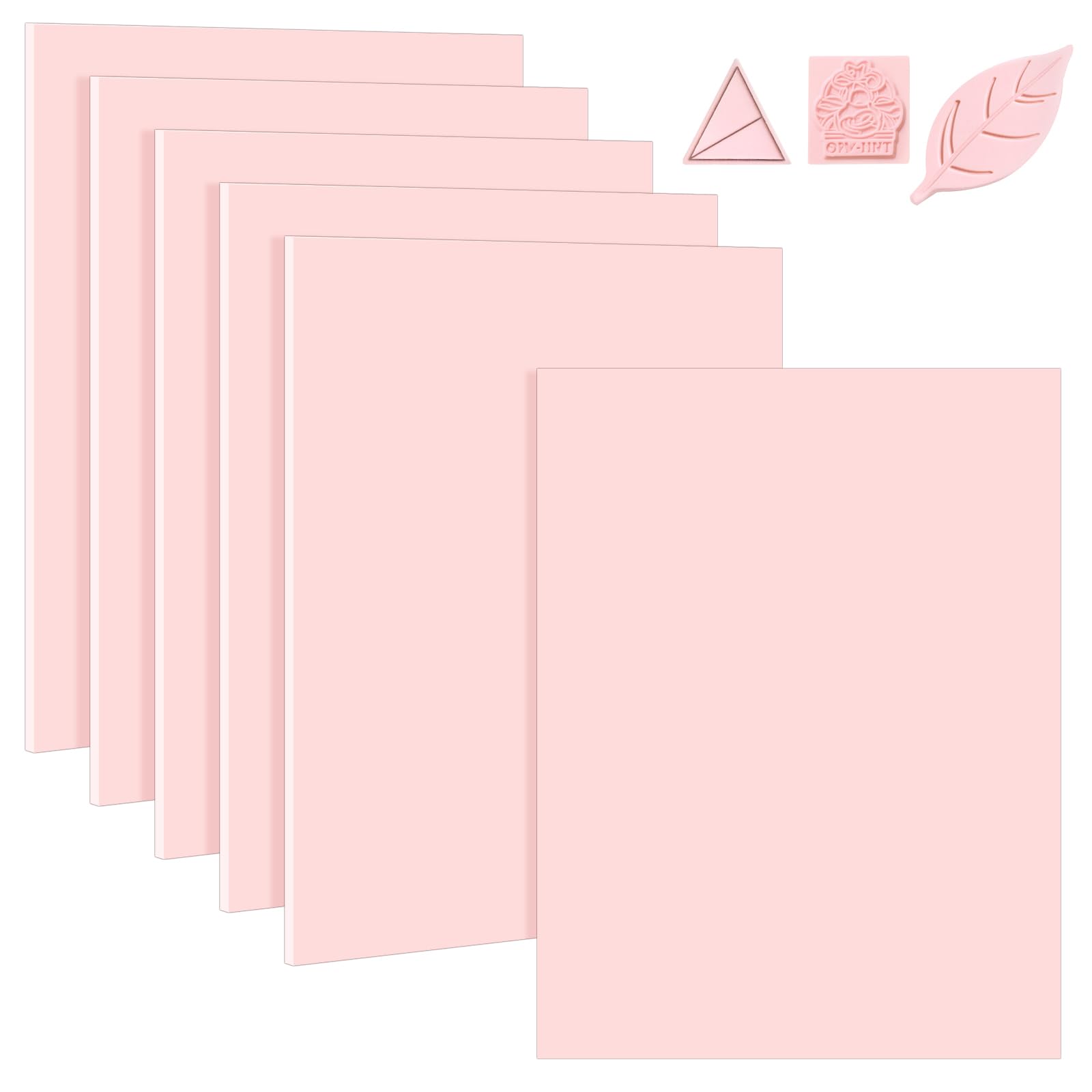 6 Pack 8"x10" Large Rubber Carving Blocks for Stamp Making, Printmaking & Block 