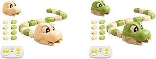 Fun Greedy Snake Game 2-Player Set, Remote Control Magnetic Snake Toys with Lights & Sounds, Rechargeable Head-to-Head Challenge for Adults, Party Game Night & Indoor Entertainment Gift, 1