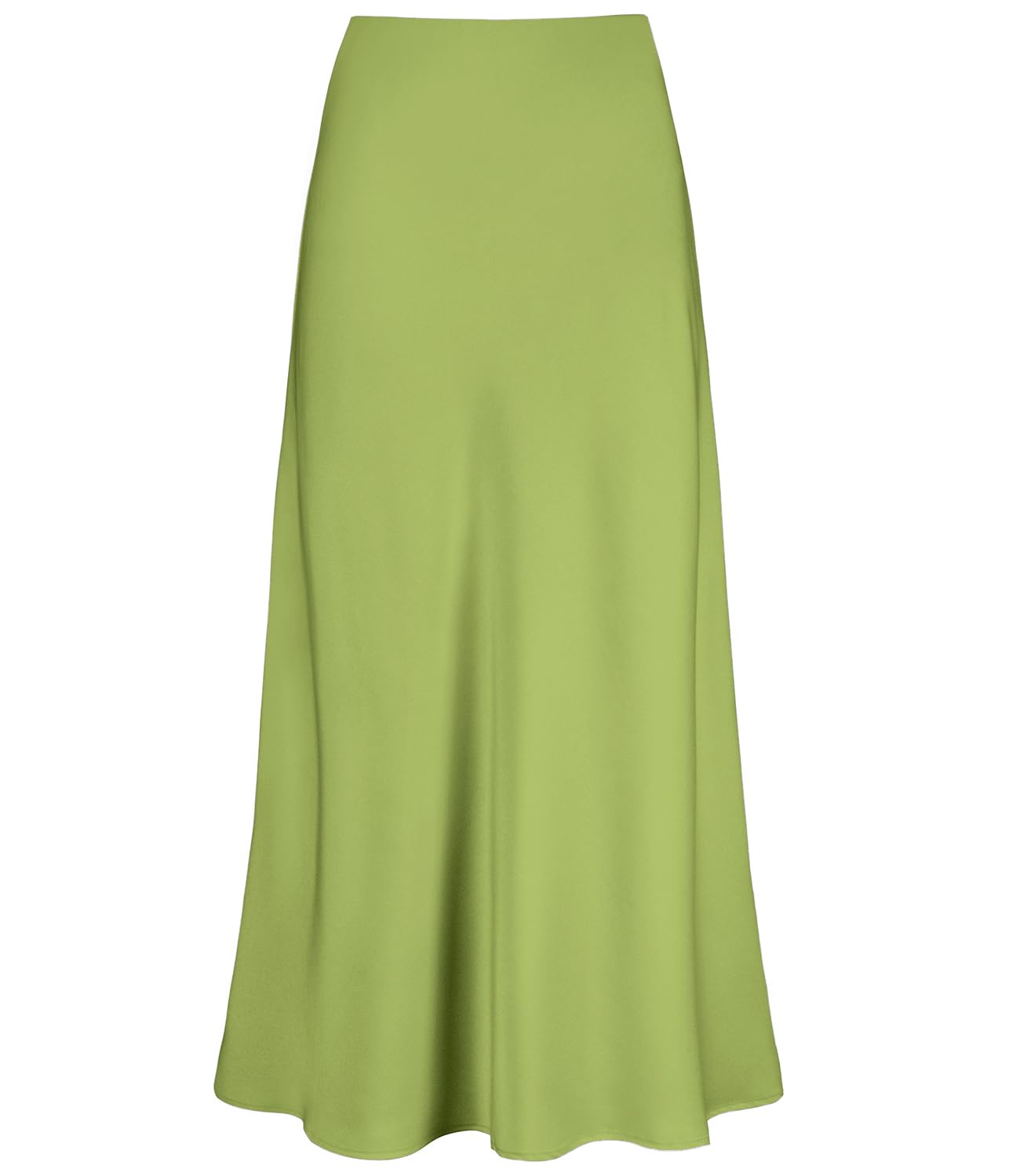 Outoshe Women's Satin High Waisted Maxi Skirts Hidden Elasticized Waistband A Li
