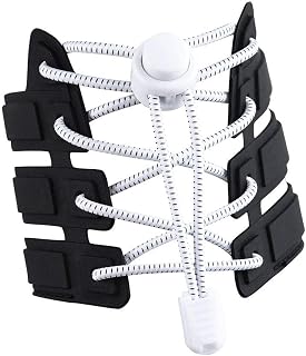SUSWIM Set of 2 Pairs (4 Pieces), No Tie Shoelaces, Easy to Put On and Take Off Shoes, Lace-Lock, Stretchable, One-Touch Rubber Shoelaces, For Kids, Adults, Seniors, Athletes, Those Who Do Not Love