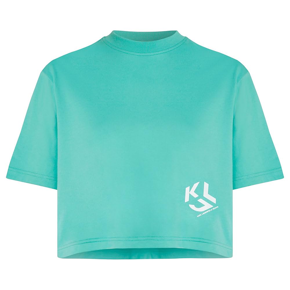 Karl Lagerfeld Jeans Women's Regular Cropped Monogram T-Shirt