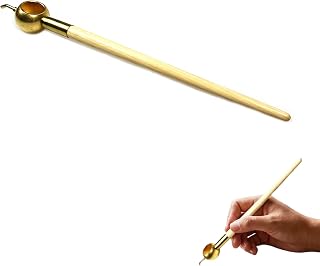 Premium Copper Tjanting Batik Pen for DIY Tie-Dye, and Fabric Crafting | The handle is made of birch wood, which has excellent heat conductivity, high durability and outstanding wear resistance