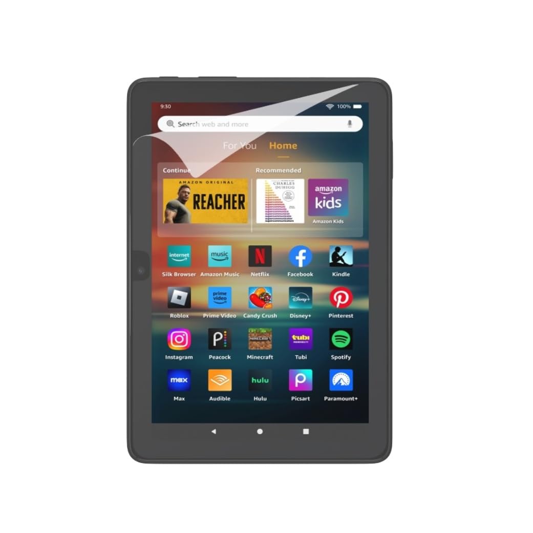 Clear Screen Protector (2 Pack), for Amazon Fire HD 8 tablet (2022 & 2024 releas