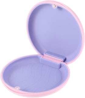 TIESOME Retainer Cases, Magnetic Closure Orthodontic Retainer Box Denture Case Slim Braces Case Night Guard Case Container Storage Holder(Pink)